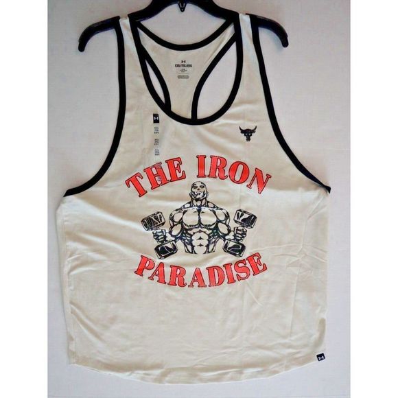 Under Armour 1373759 110 Men's Sz 2XL Beige Project Rock IPBC Loose Fit Tank Top - Picture 6 of 6